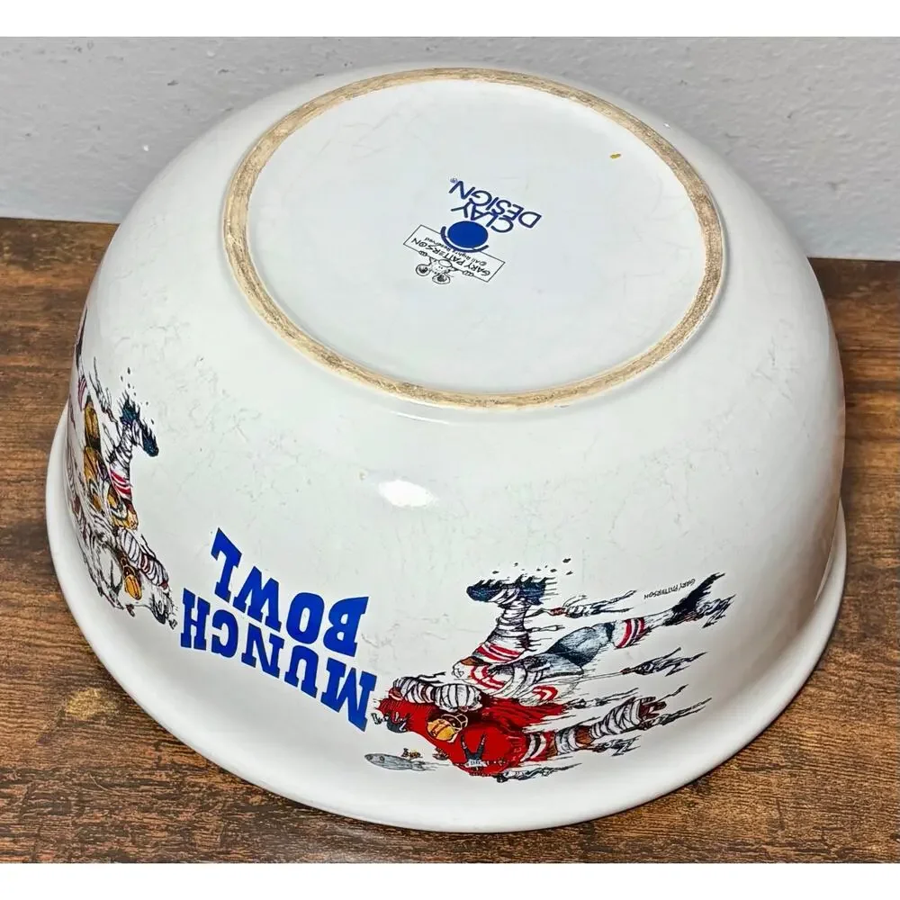 Vintage Gary Patterson Munch Bowl Football Clay Design Very Rare